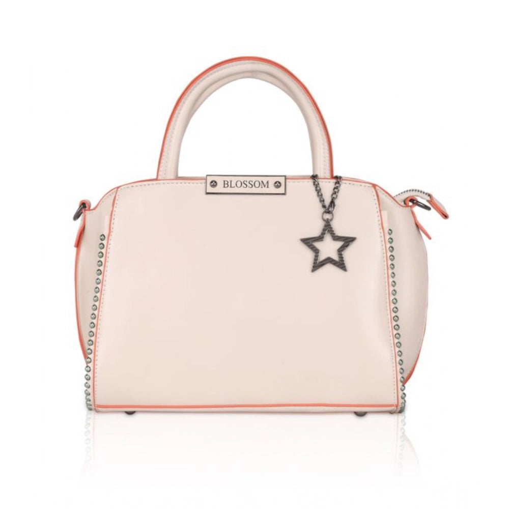Women's Faux Leather Metal Beads Handbag · Pink
