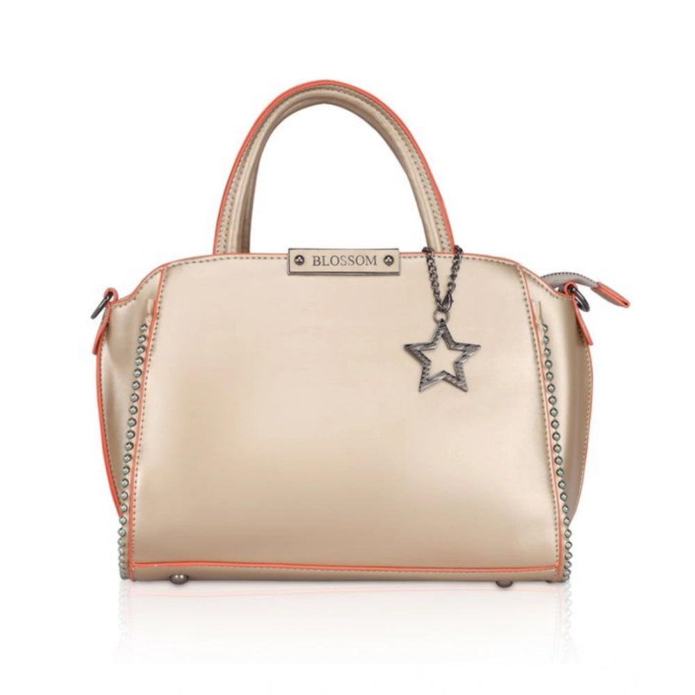 Women's Faux Leather Metal Beads Handbag · Gold