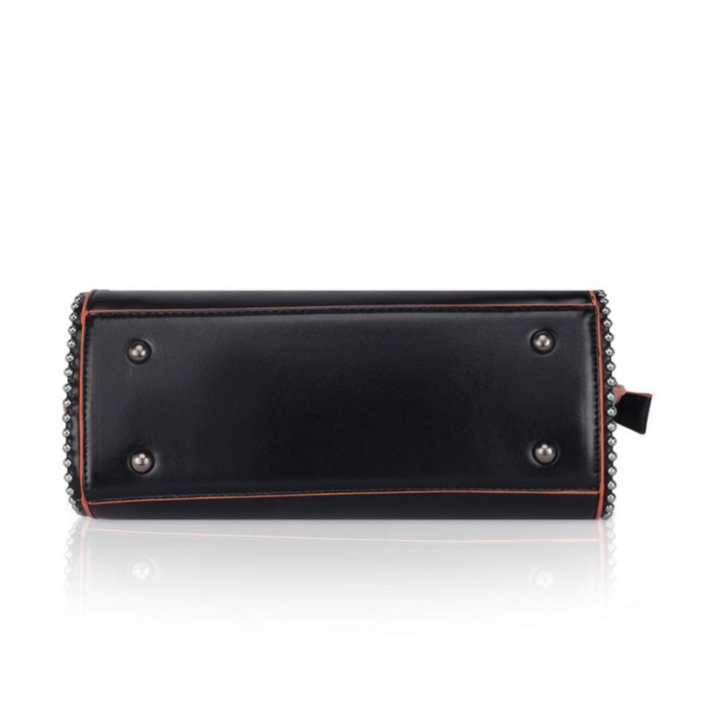 Women's Faux Leather Metal Beads Handbag — B