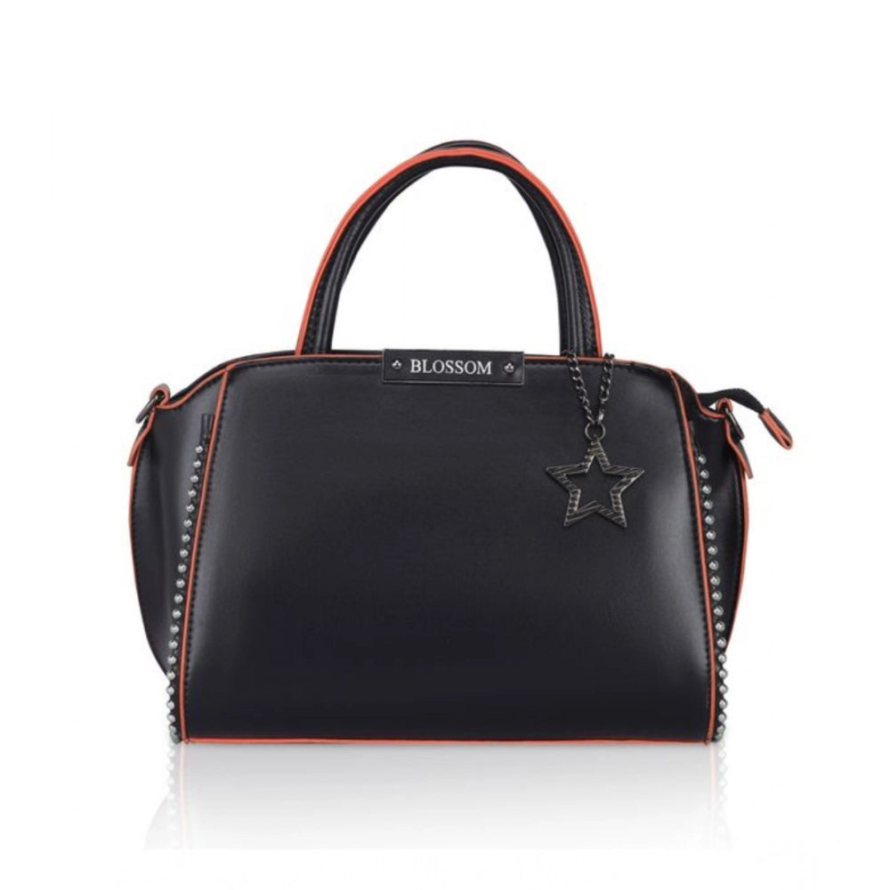 Women's Faux Leather Metal Beads Handbag — B