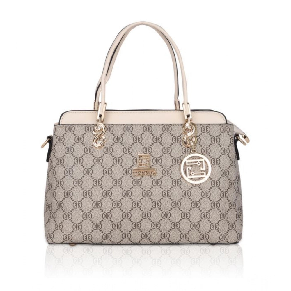 Women's Faux Leather Printed Handbag — B · eige