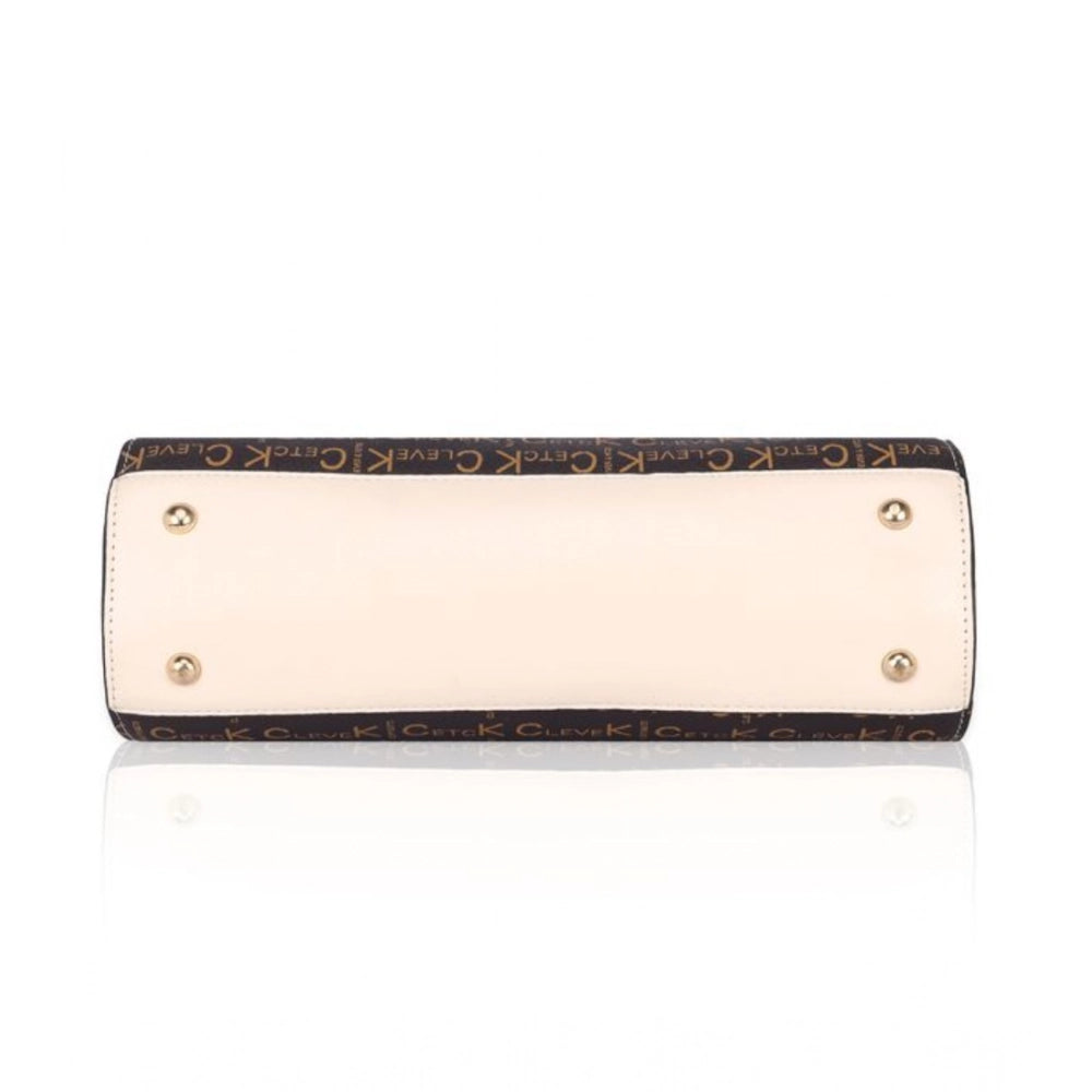 Women's Faux Leather Printed Handbag — B · eige