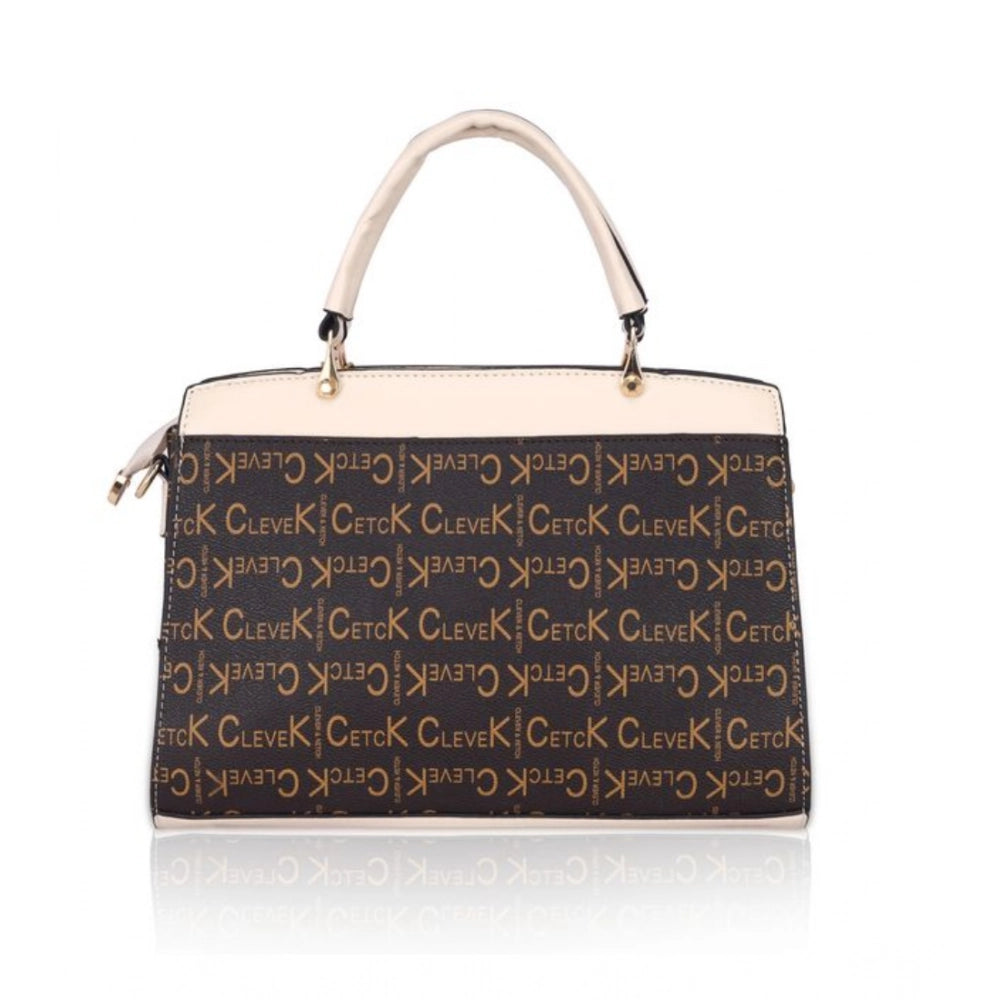 Women's Faux Leather Printed Handbag — B · eige