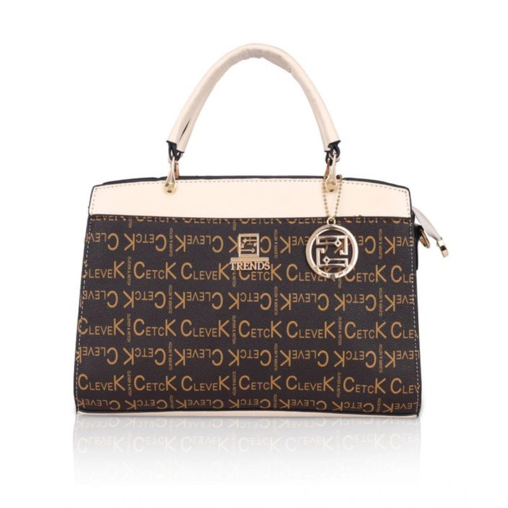 Women's Faux Leather Printed Handbag — B · eige