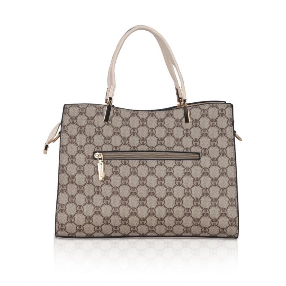 Women's Faux Leather Printed Handbag — B · eige