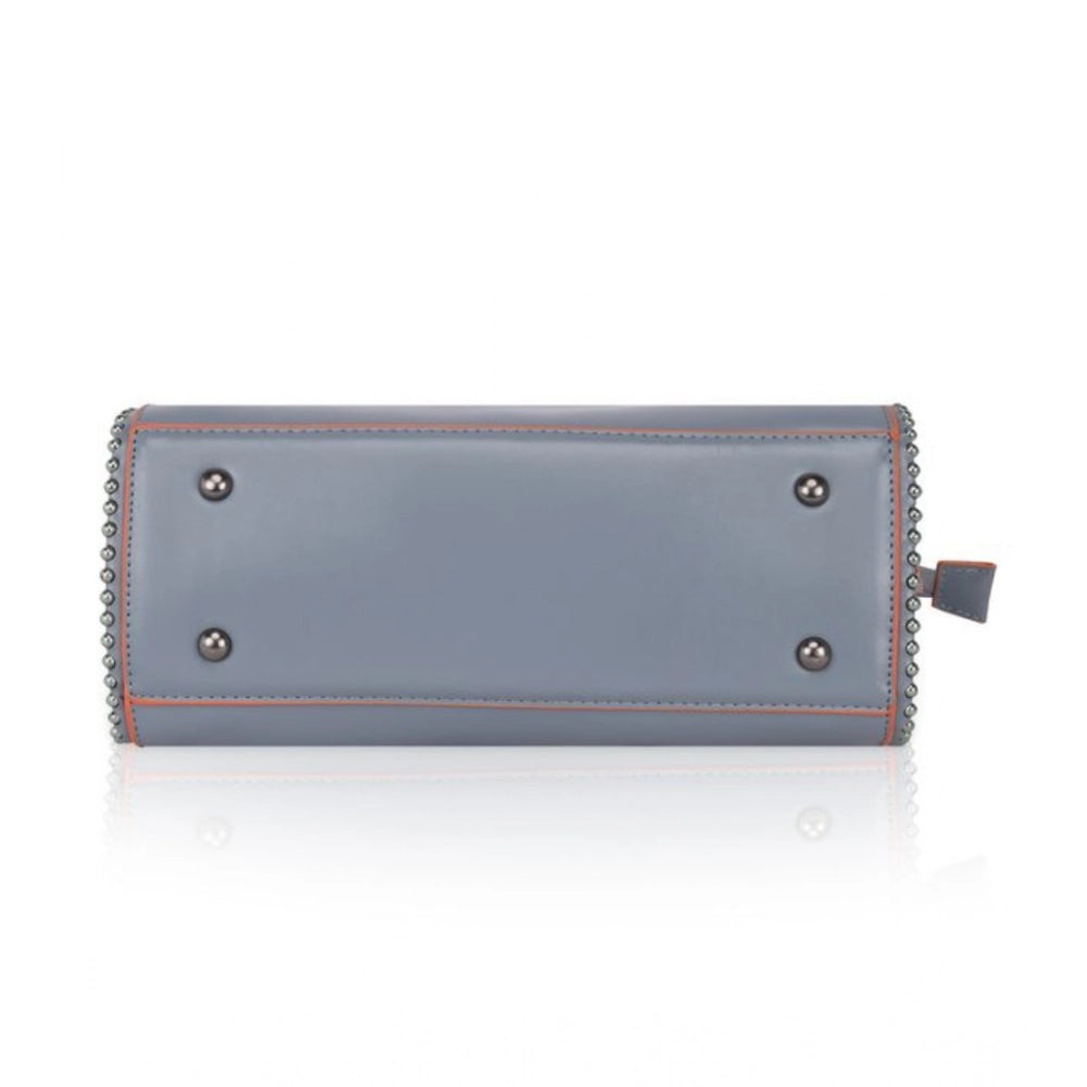 Women's Faux Leather Metal Beads Handbag · Grey