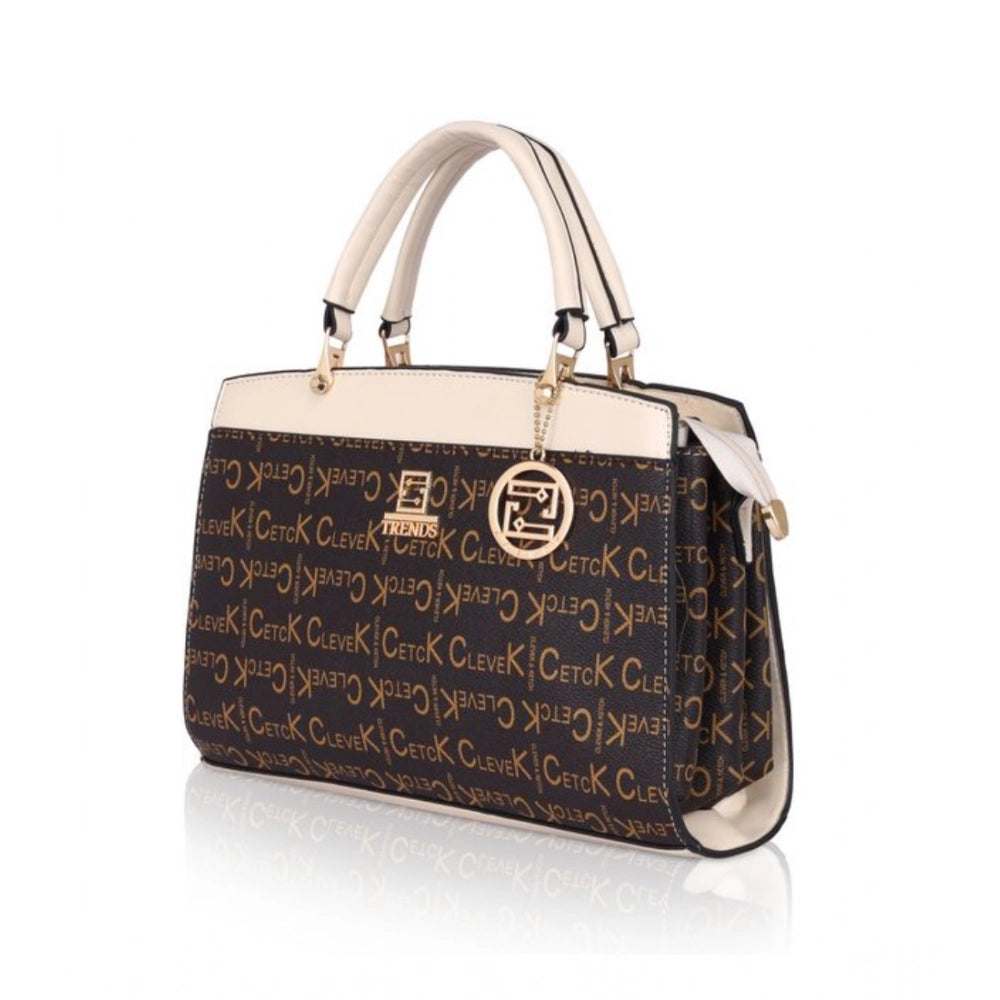 Women's Faux Leather Printed Handbag — B · eige