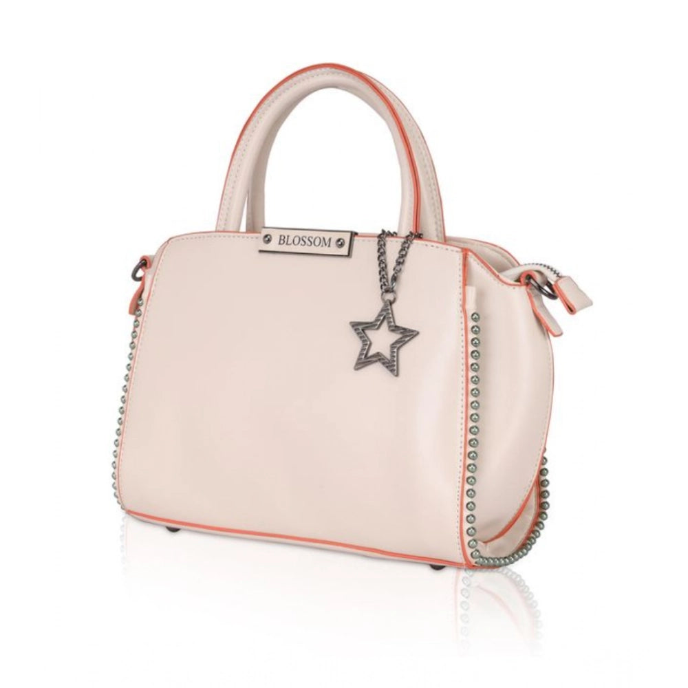 Women's Faux Leather Metal Beads Handbag · Pink