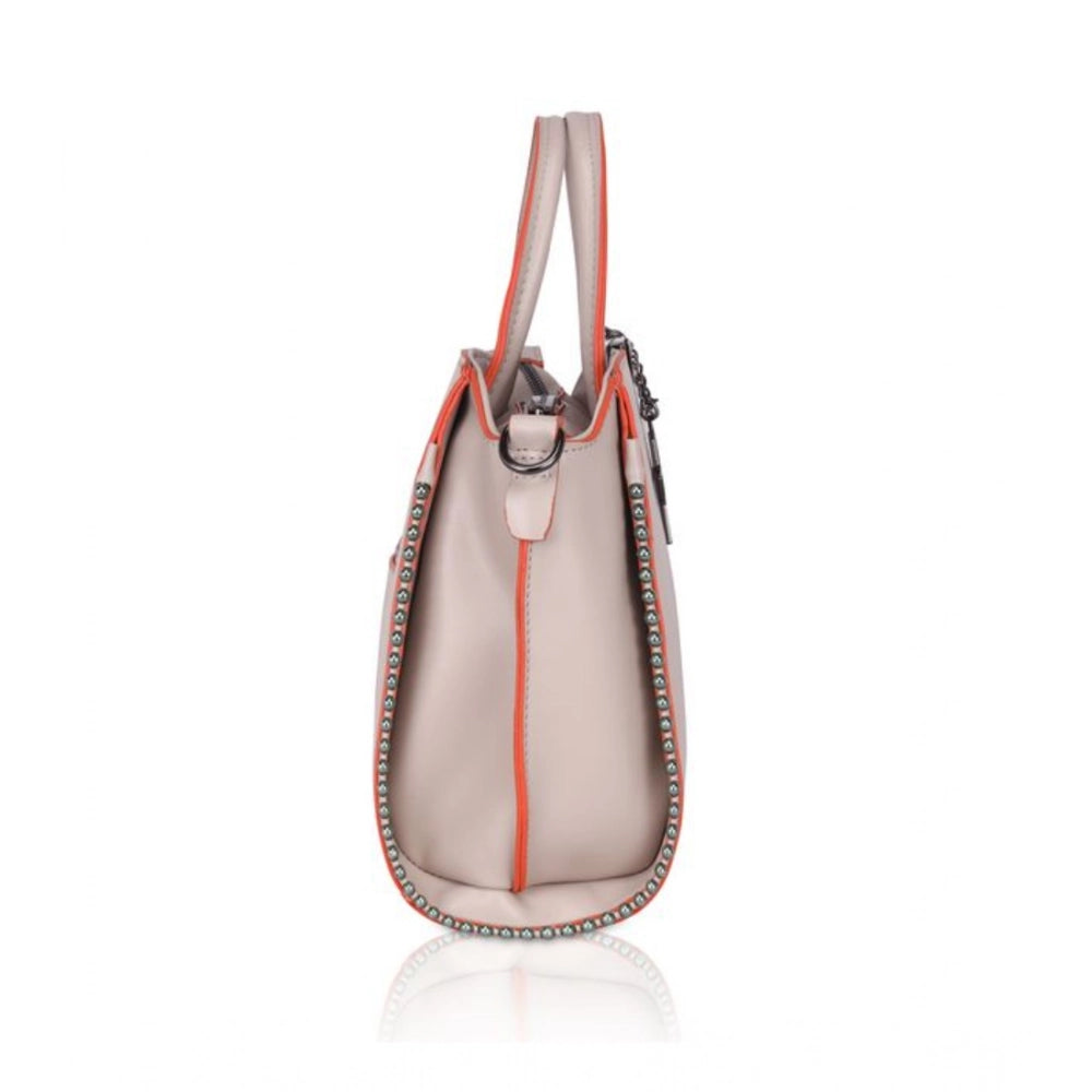 Women's Faux Leather Metal Beads Handbag — K