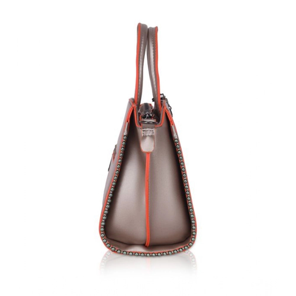 Women's Faux Leather Metal Beads Handbag — Br