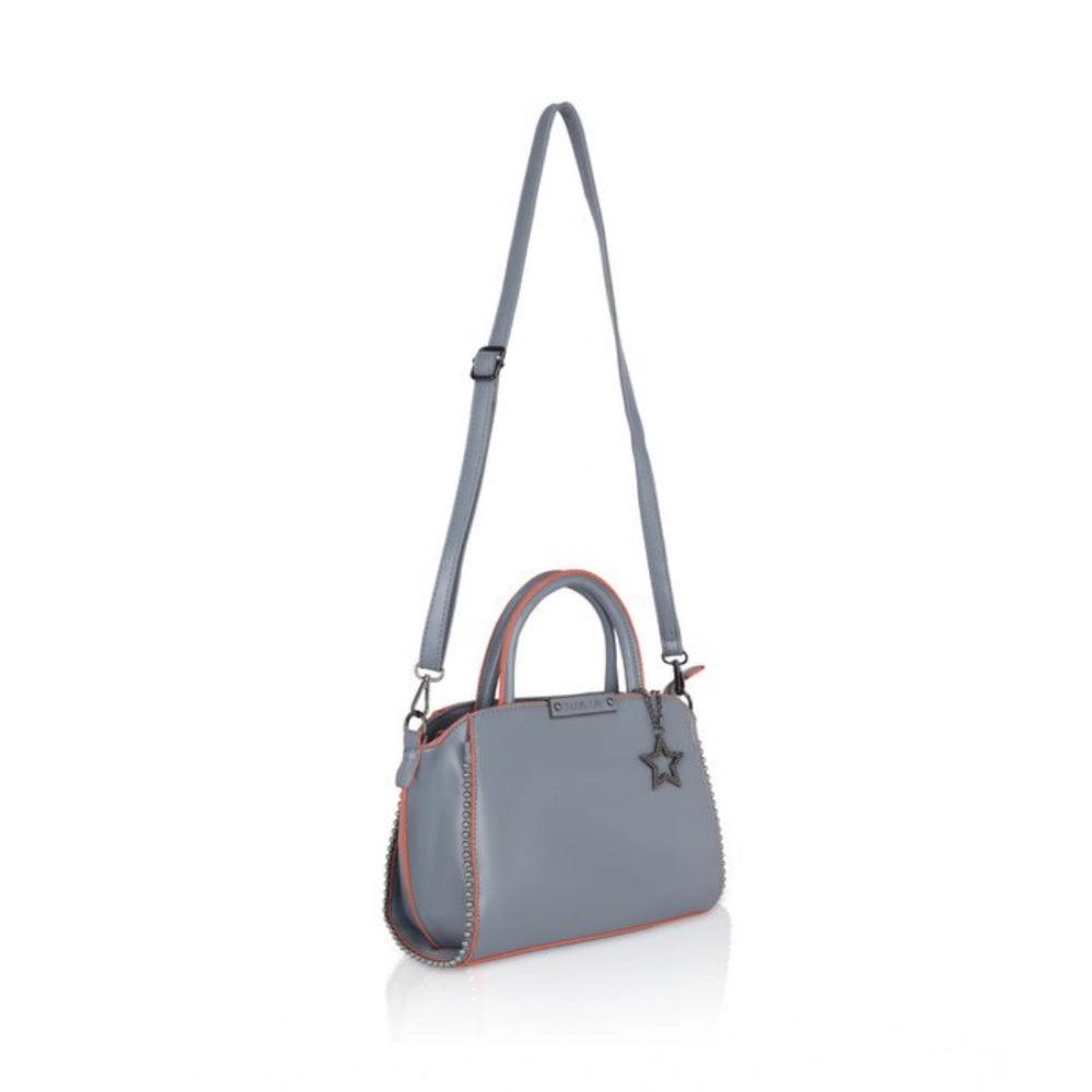 Women's Faux Leather Metal Beads Handbag · Grey