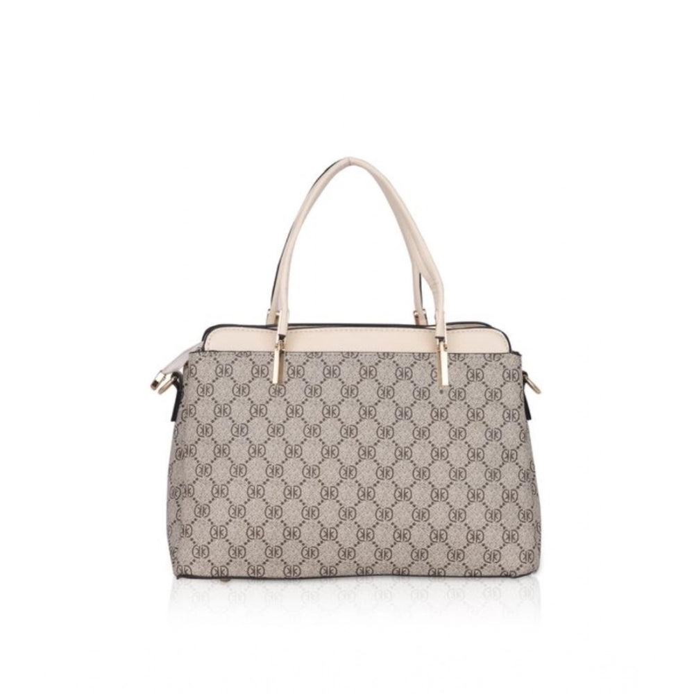 Women's Faux Leather Printed Handbag — B · eige
