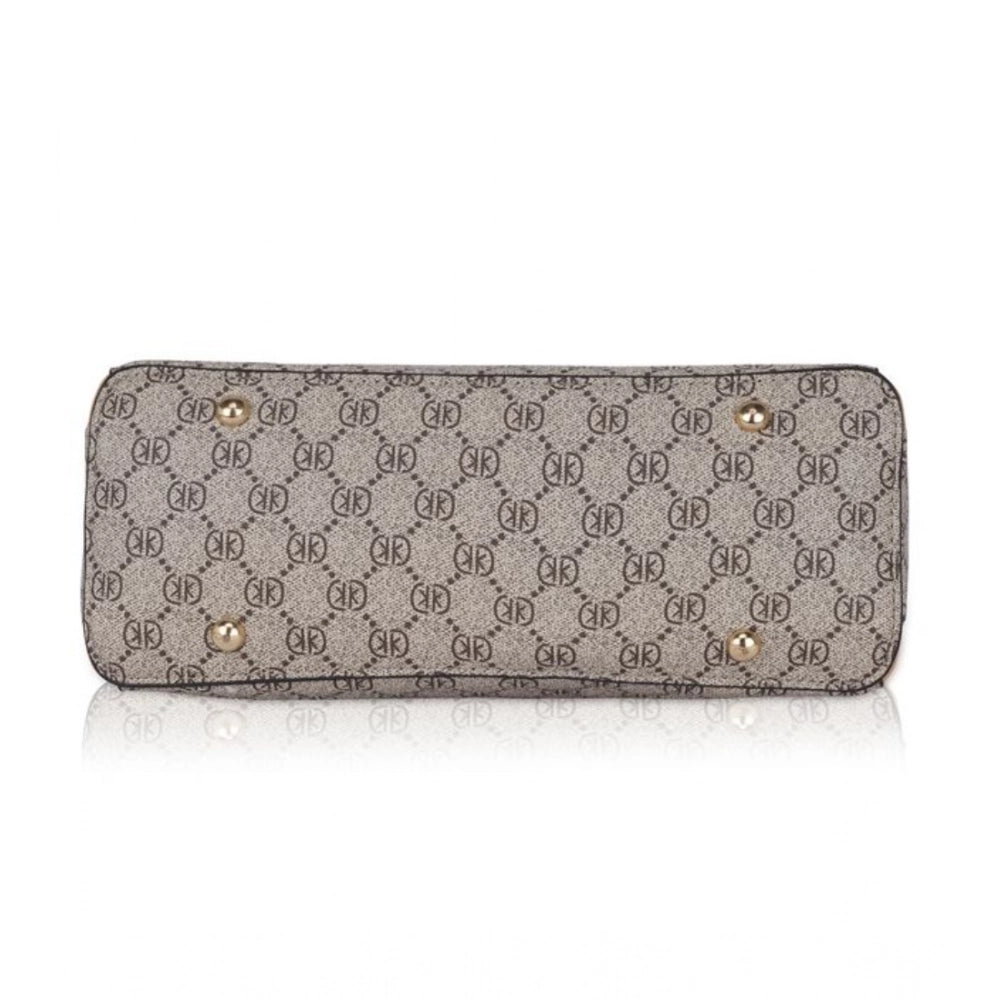 Women's Faux Leather Printed Handbag — C · amel