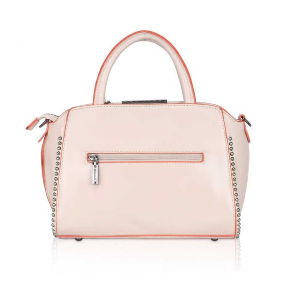 Women's Faux Leather Metal Beads Handbag · Pink