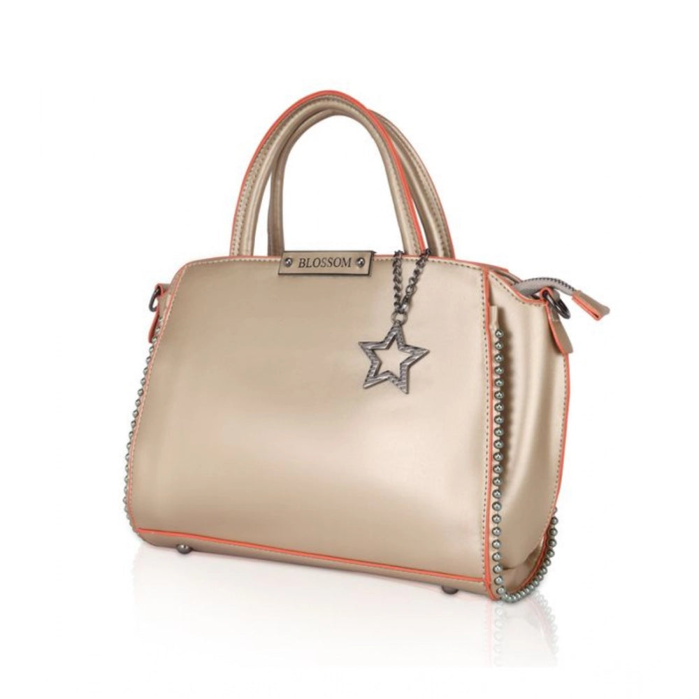 Women's Faux Leather Metal Beads Handbag · Gold