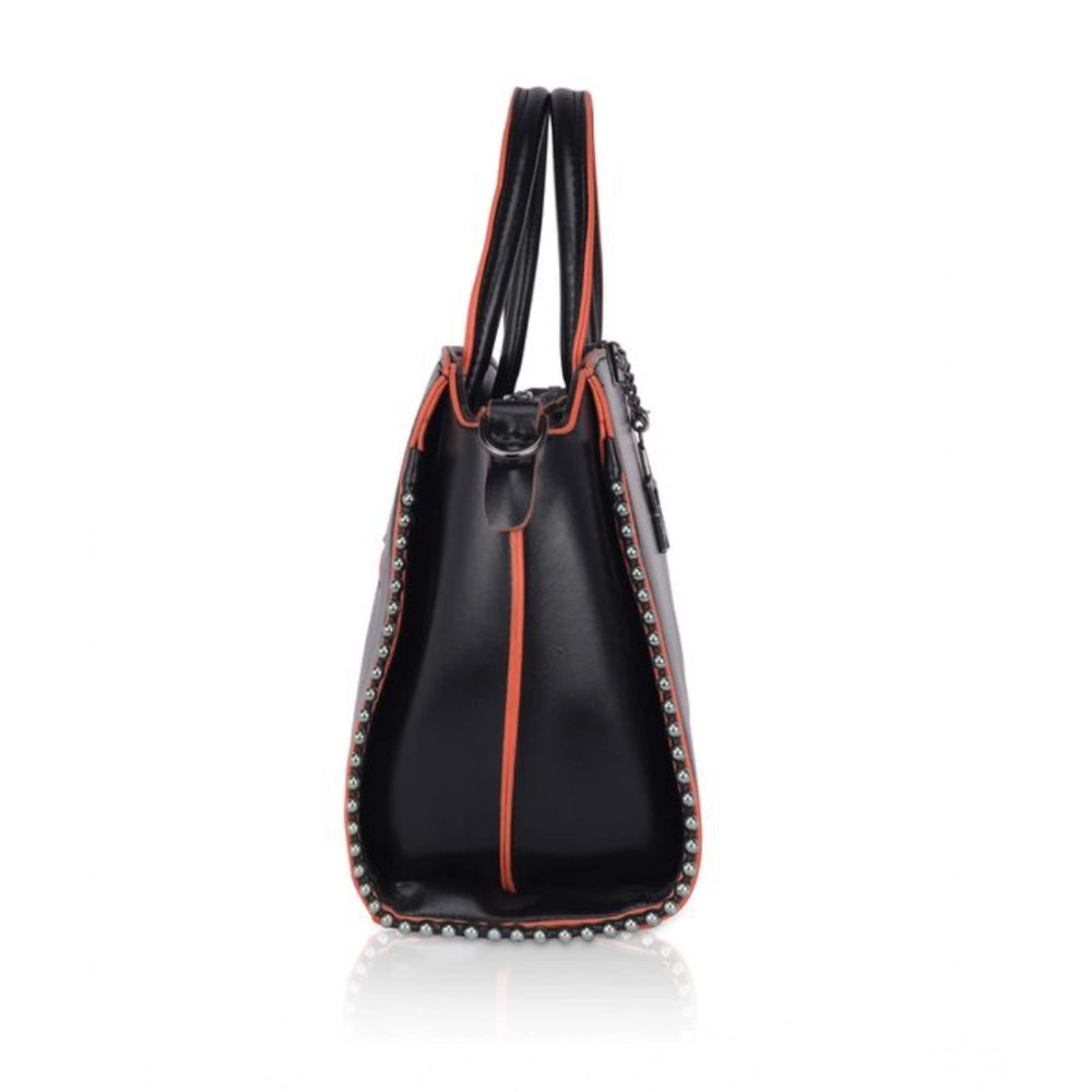 Women's Faux Leather Metal Beads Handbag — B