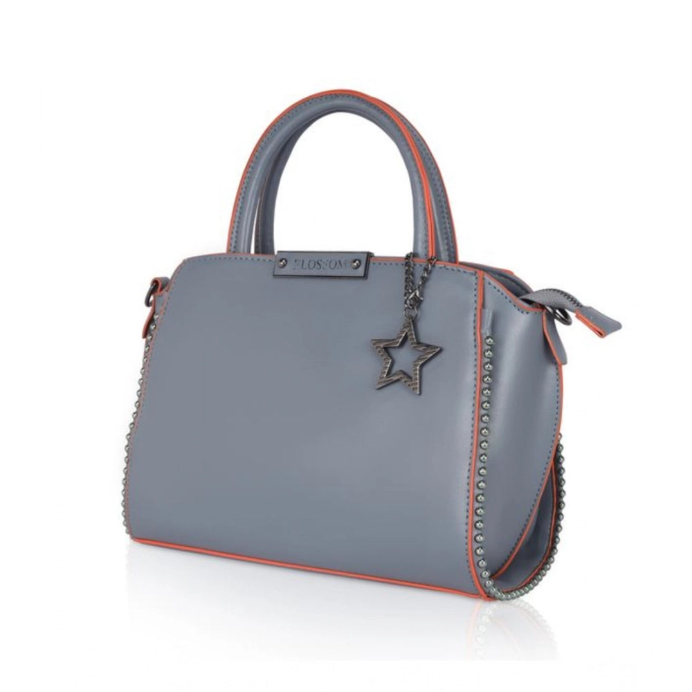 Women's Faux Leather Metal Beads Handbag · Grey