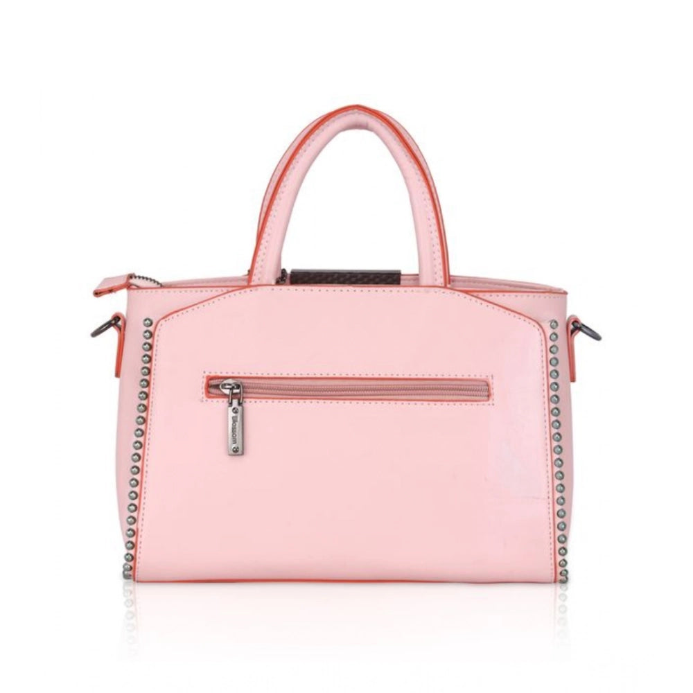 Women's Faux Leather Metal Beads Handbag · Pink