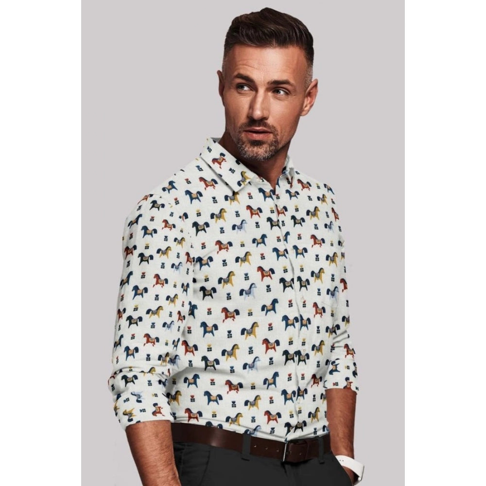 Men's Cotton Blended Printed Full Sleeve Shirt · _4_L