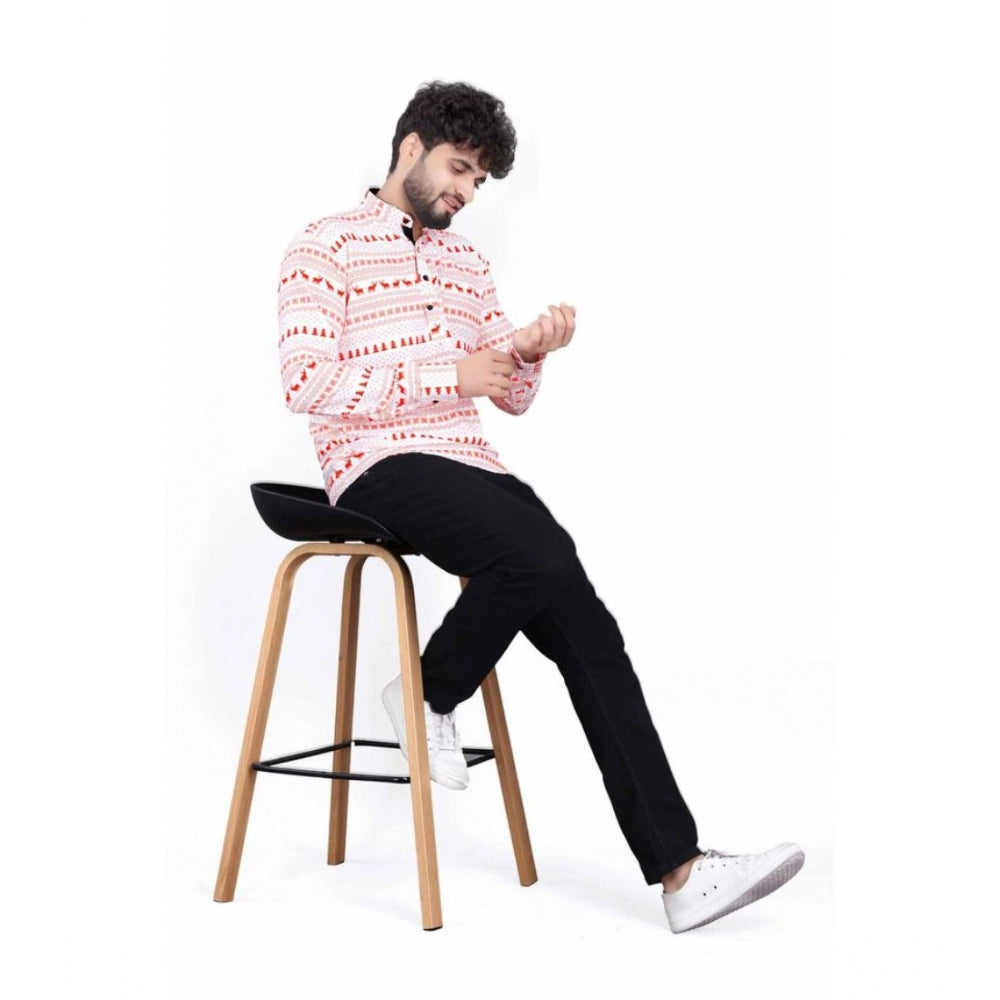 Men's Cotton Blended Printed Full Sleeve Shortkurta · 14_L