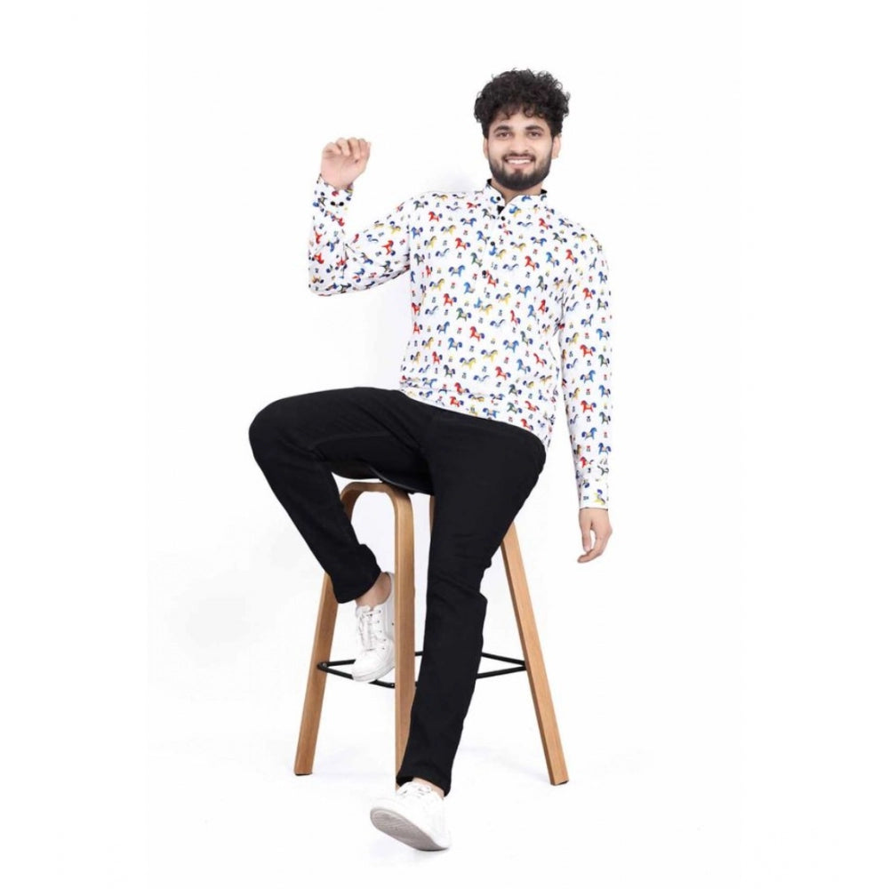 Men's Cotton Blended Printed Full Sleeve Shortkurta · _9_L