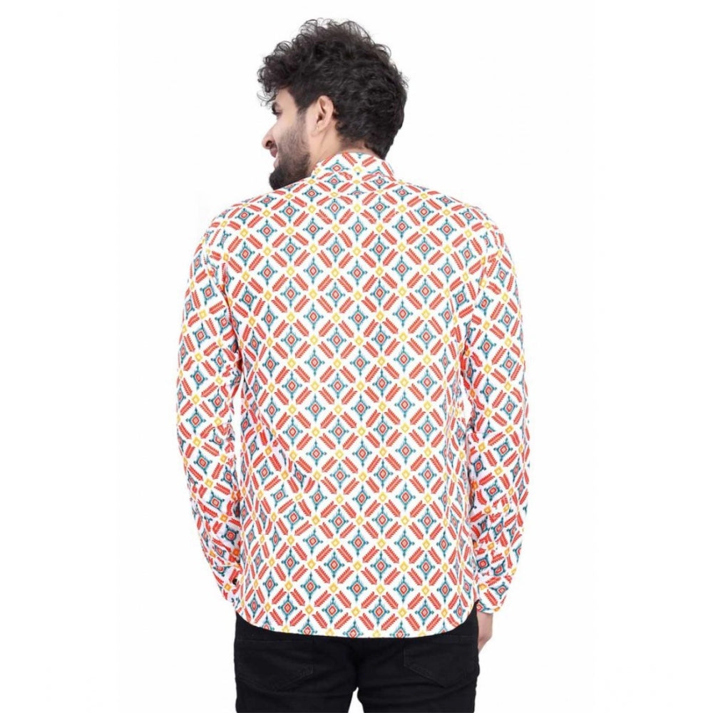 Men's Cotton Blended Printed Full Sleeve Shortkurta · 10_L