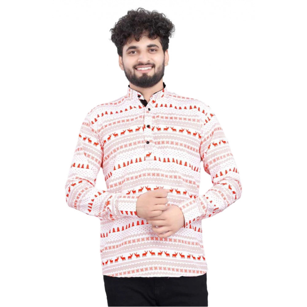 Men's Cotton Blended Printed Full Sleeve Shortkurta · 14_L