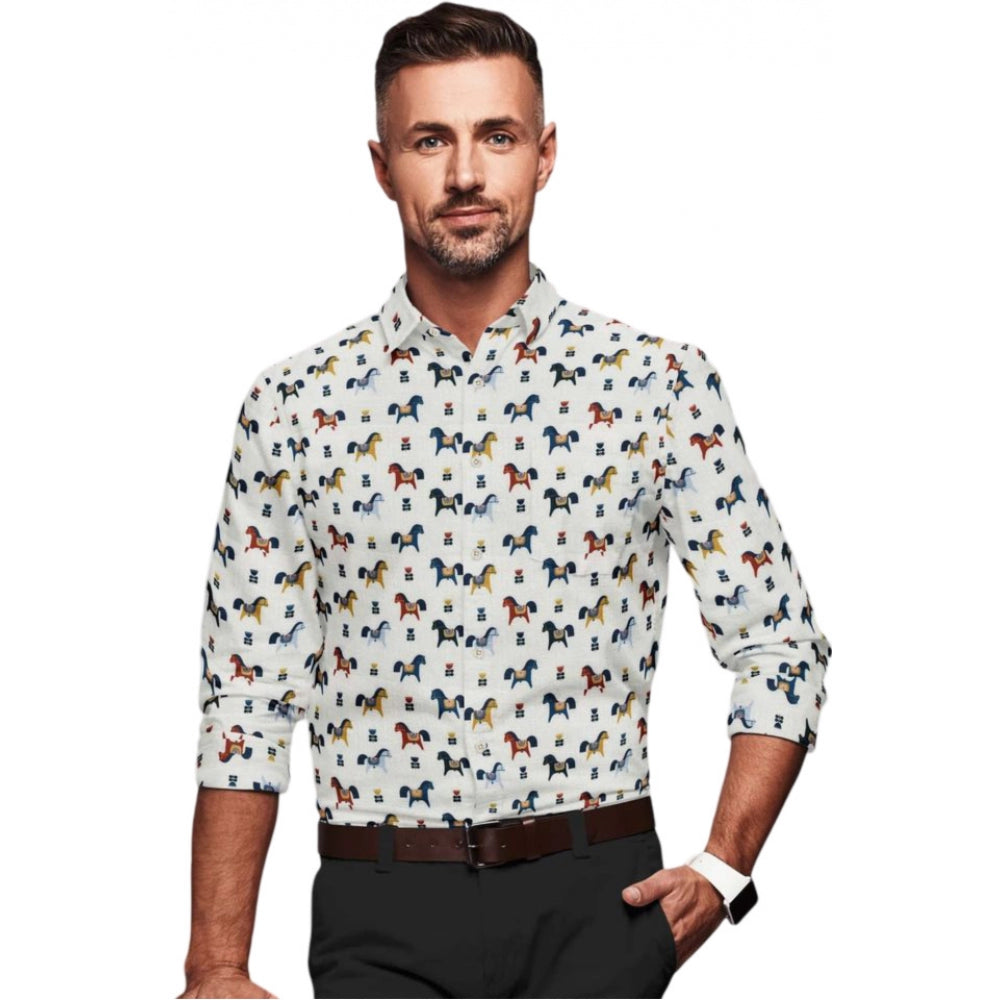 Men's Cotton Blended Printed Full Sleeve Shirt · _4_L
