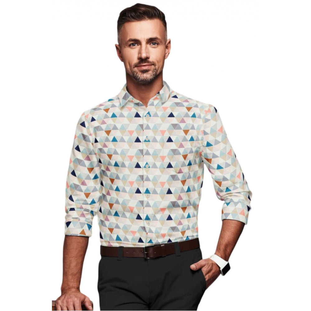 Men's Cotton Blended Printed Full Sleeve Shirt · _3_L