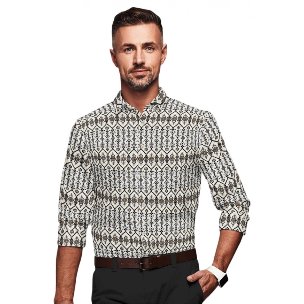 Men's Cotton Blended Printed Full Sleeve Shirt · 17_L