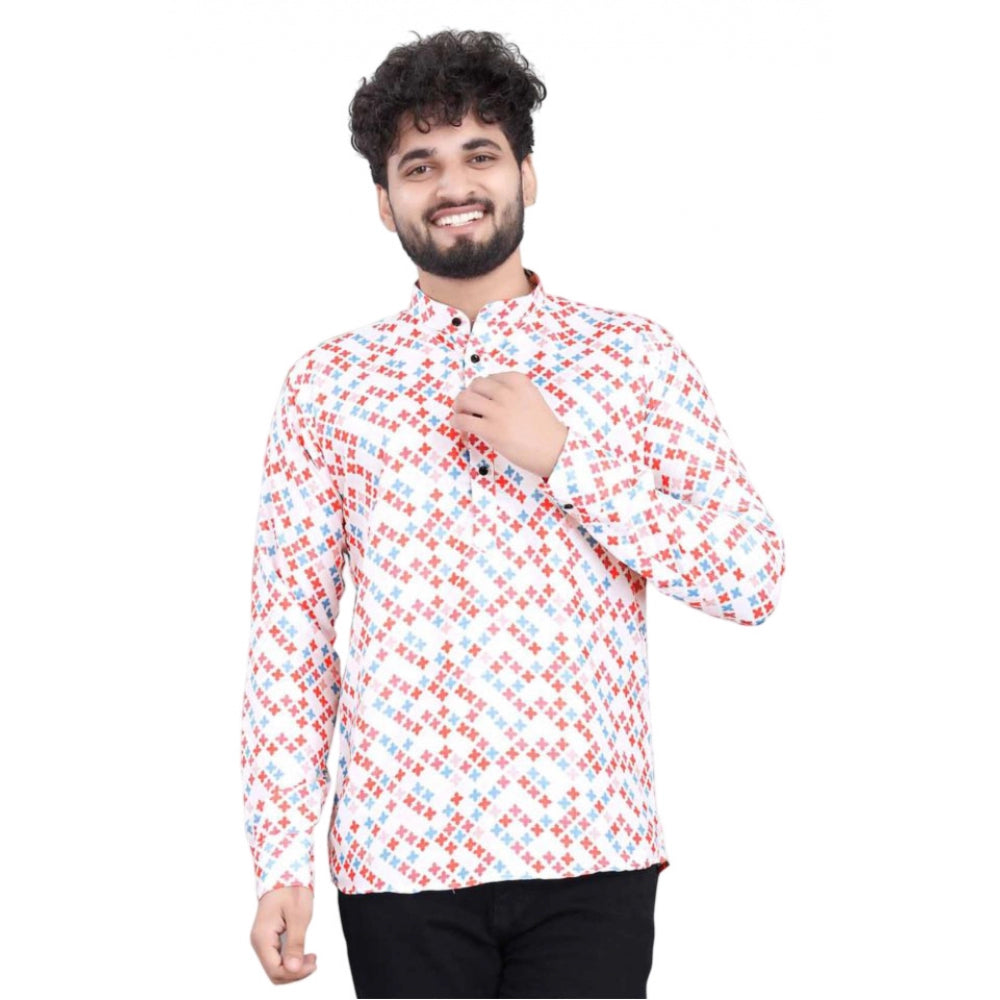 Men's Cotton Blended Printed Full Sleeve Shortkurta · _8_L