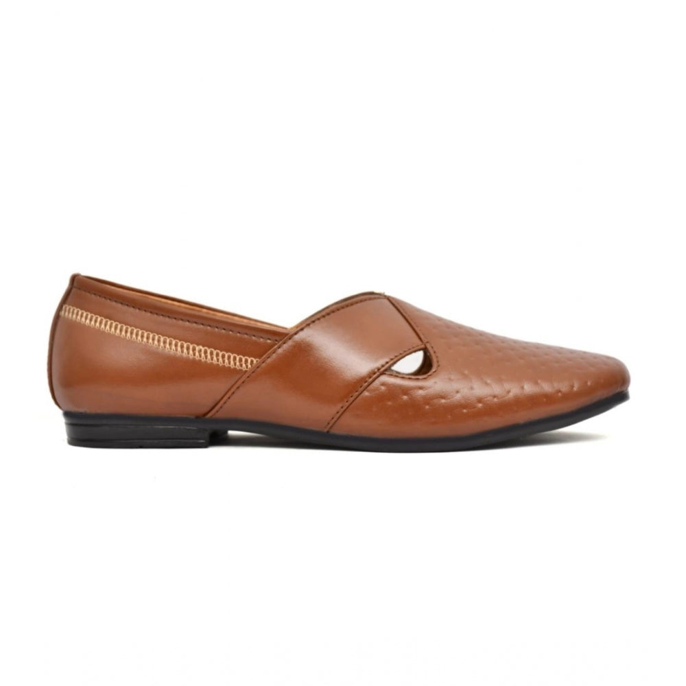 Men's Faux Leather Formal Shoes — Tan · ra_6