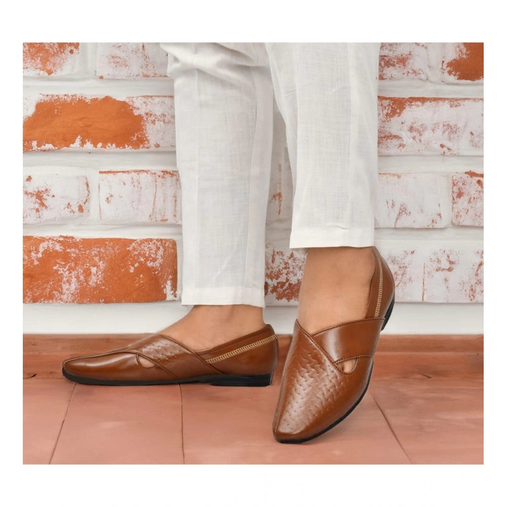 Men's Faux Leather Formal Shoes — Tan · ra_6