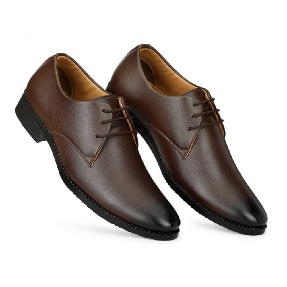 Men's Faux Leather Formal Shoes — Brown · dy_6