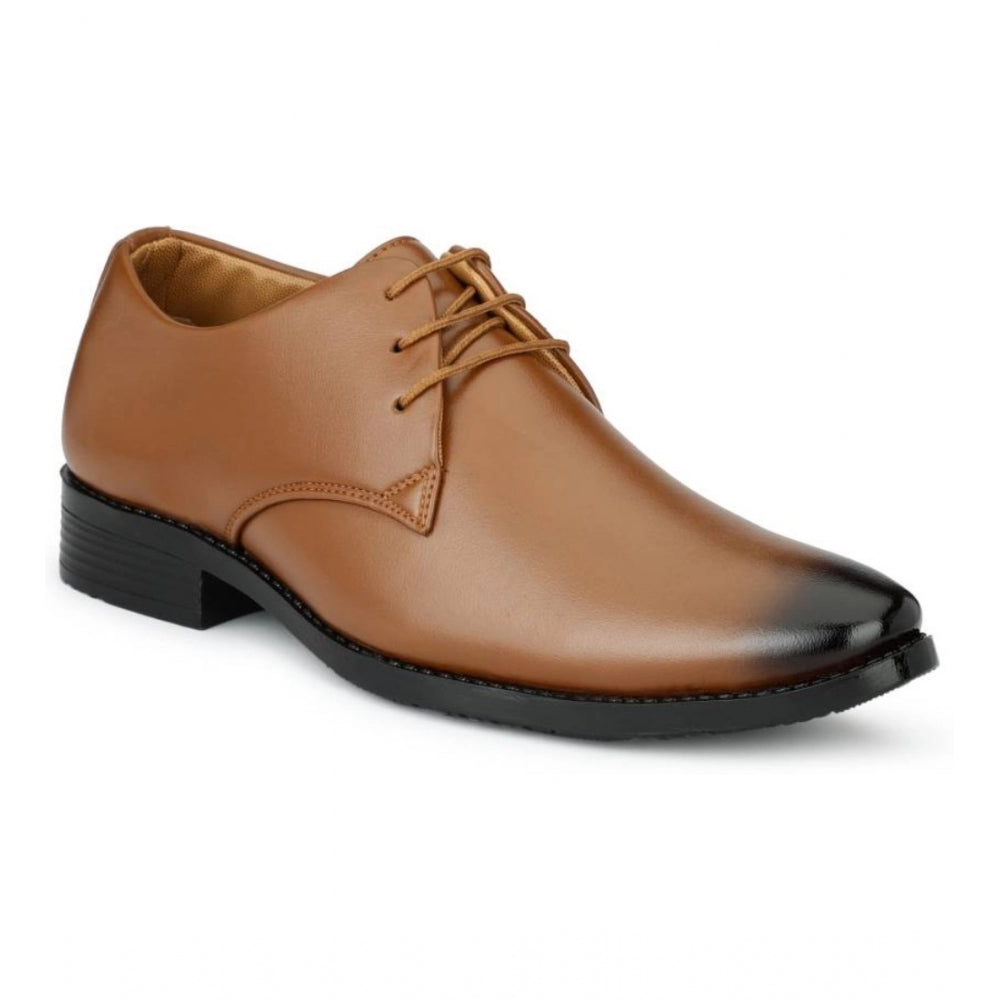 Men's Faux Leather Formal Shoes — Tan · dy_6
