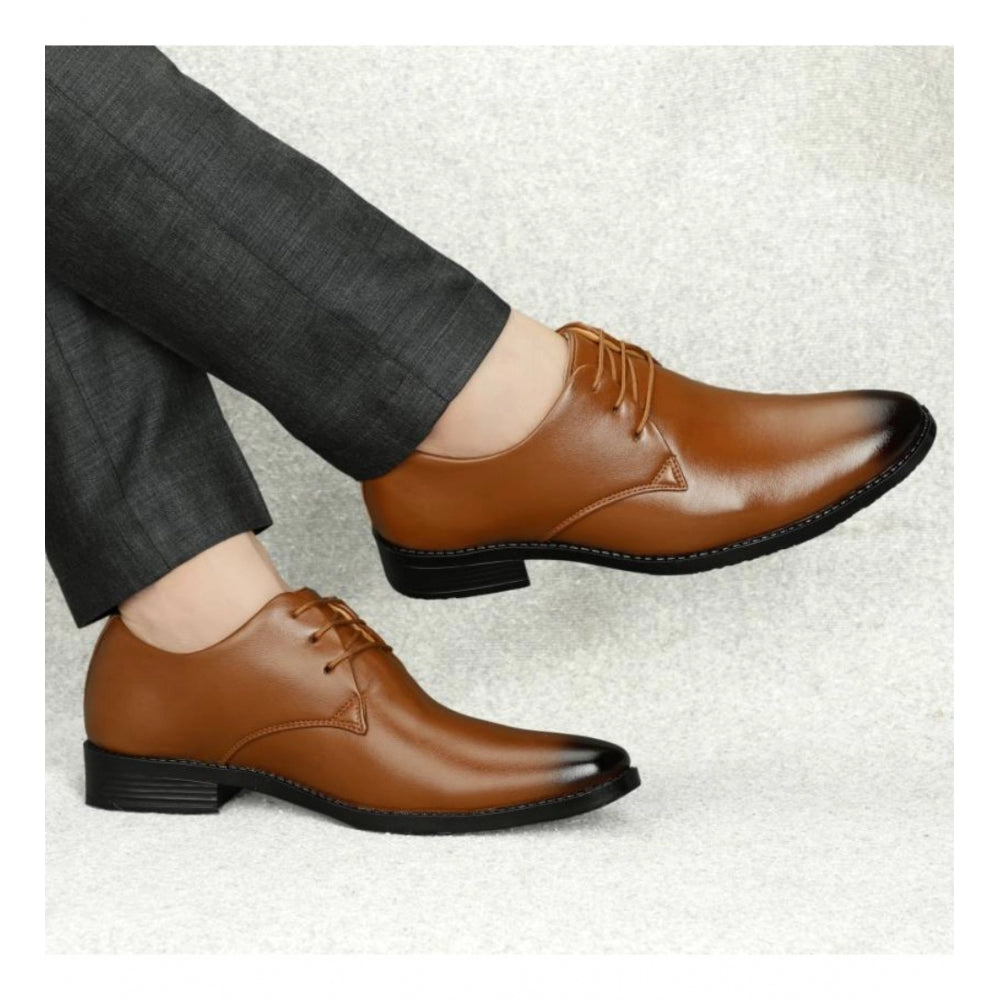 Men's Faux Leather Formal Shoes — Tan · dy_6