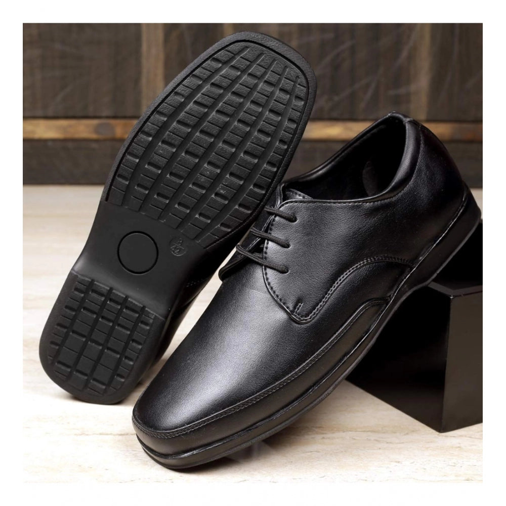 Men's Faux Leather Formal Shoes — Black · 24_6