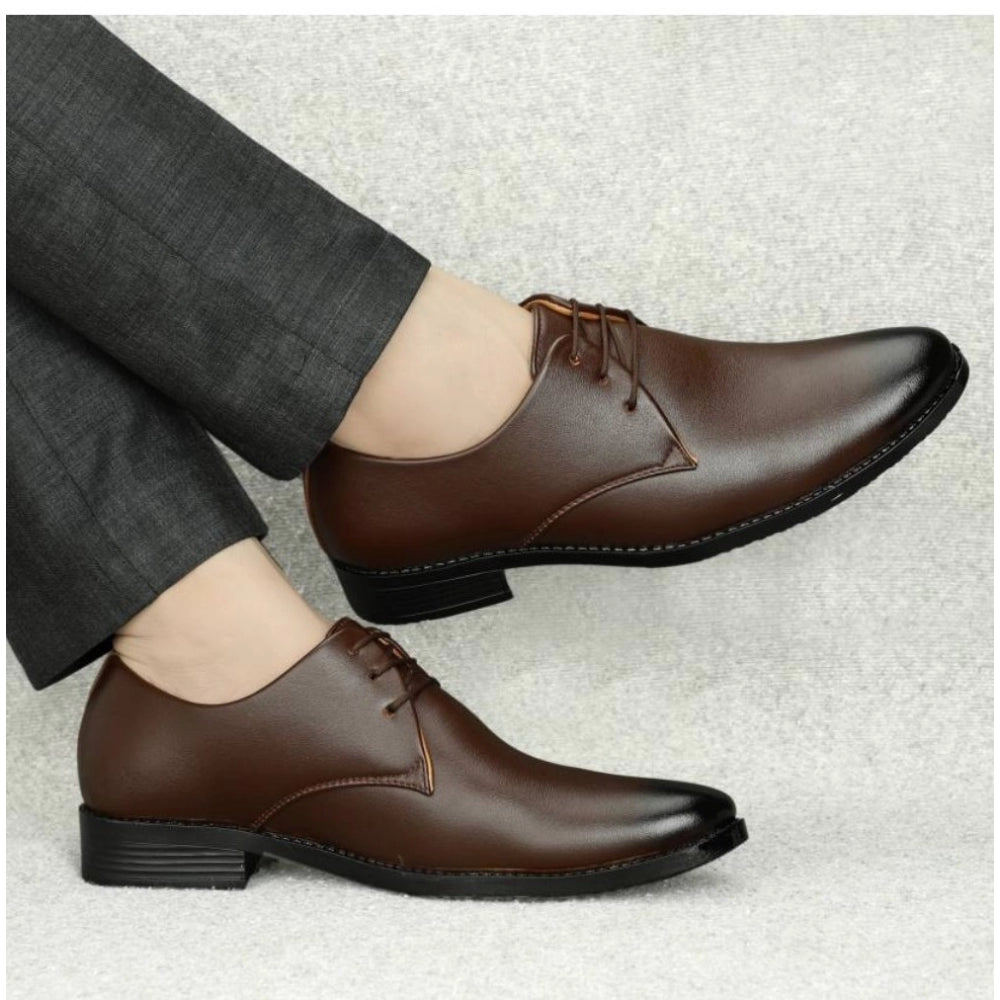 Men's Faux Leather Formal Shoes — Brown · dy_6