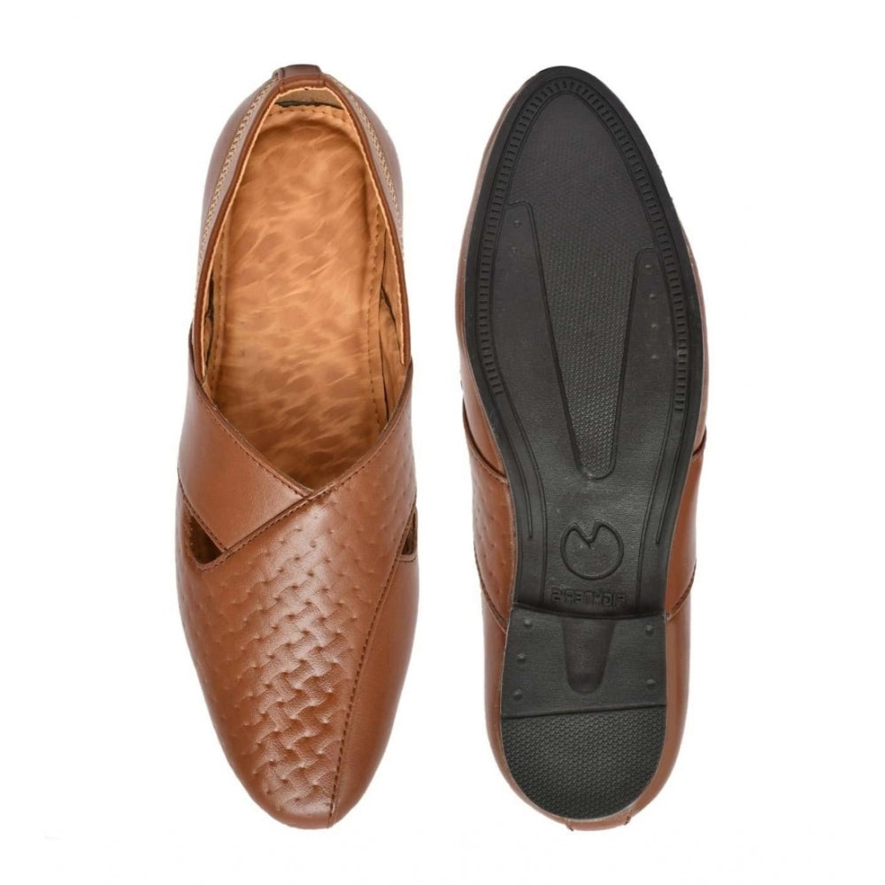 Men's Faux Leather Formal Shoes — Tan · ra_6