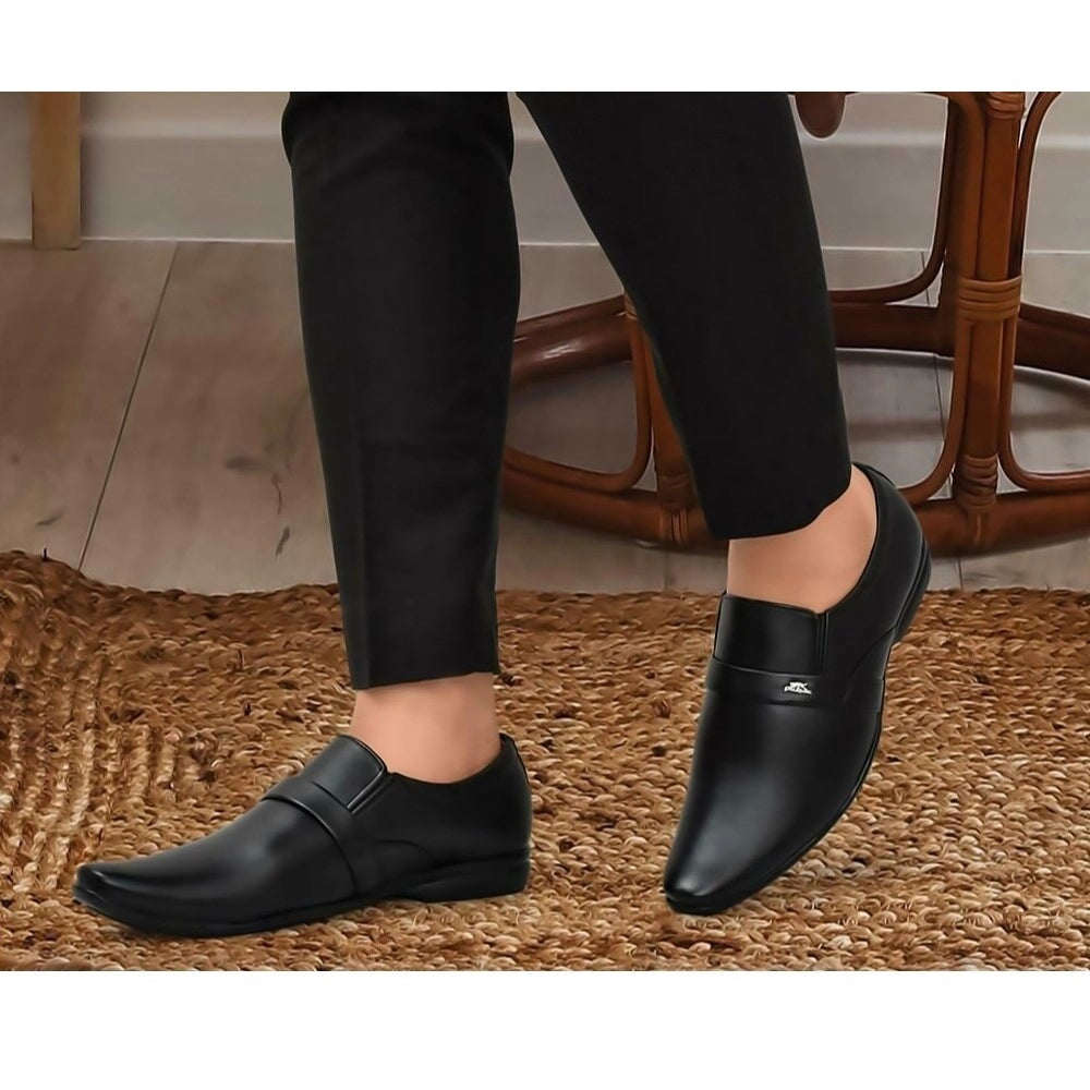 Men's Faux Leather Formal Shoes — Black · lk_6