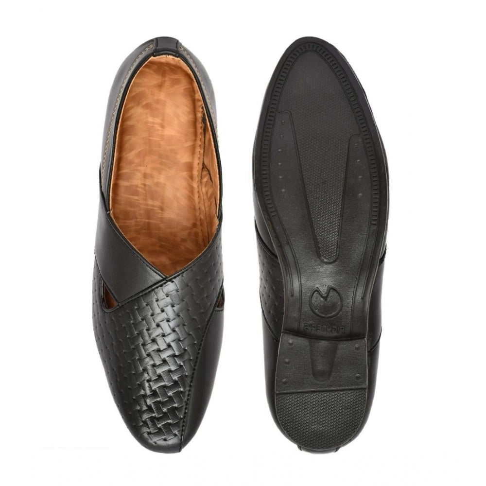 Men's Faux Leather Formal Shoes — Black · ra_6