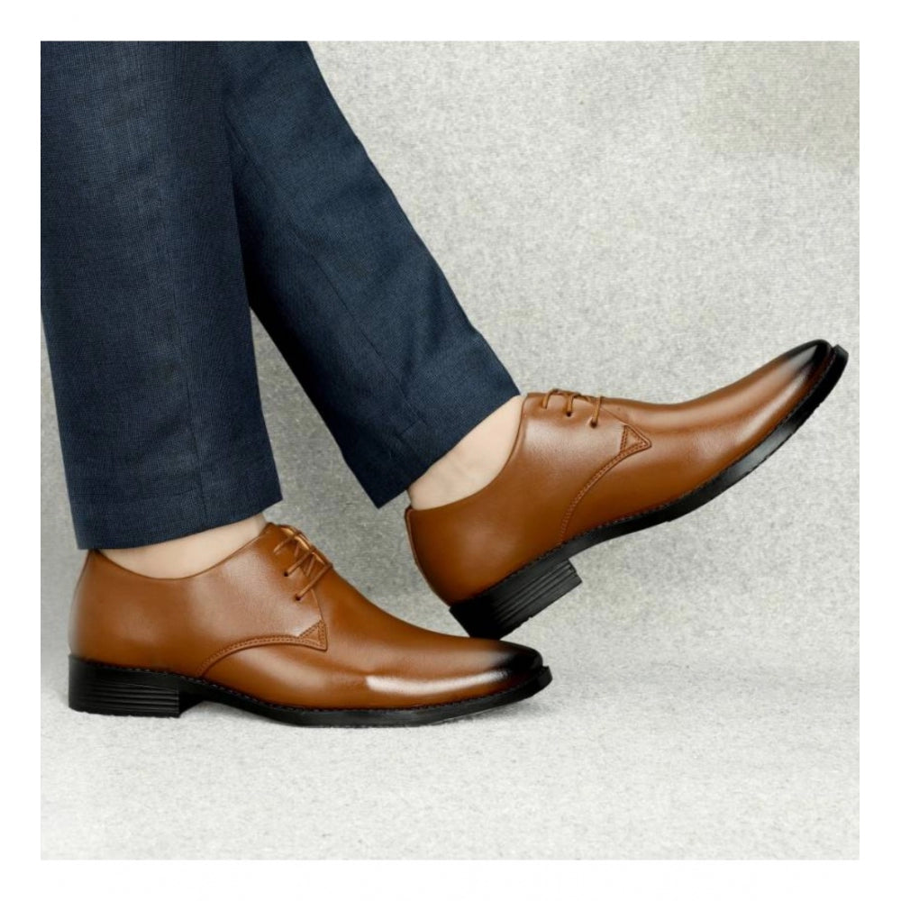 Men's Faux Leather Formal Shoes — Tan · dy_6