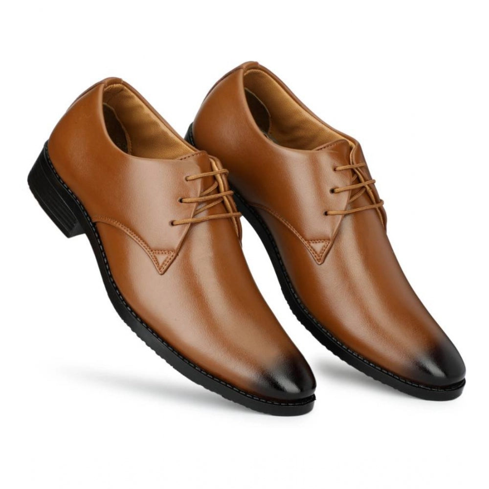 Men's Faux Leather Formal Shoes — Tan · dy_6