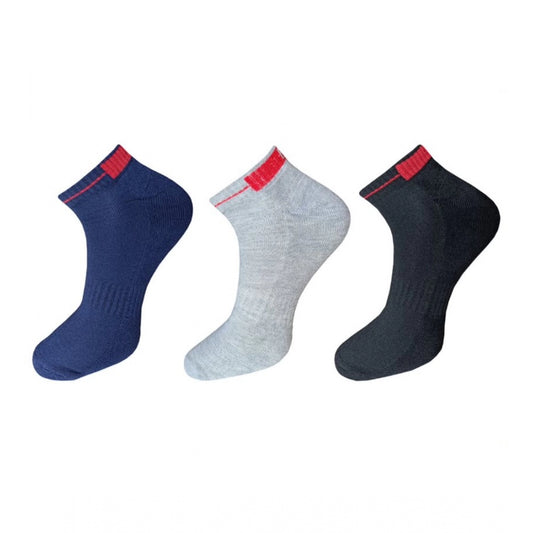 3_Pair Set Unisex Casual Cotton Solid Ankle Length Socks · 1145