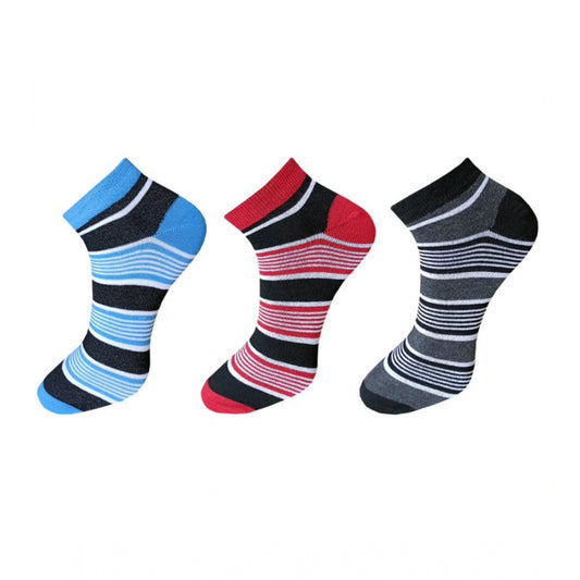 3_Pair Set Unisex Casual Cotton Striped Ankle Length Socks · 1124