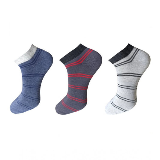 3_Pair Set Unisex Casual Cotton Striped Ankle Length Socks · 1161
