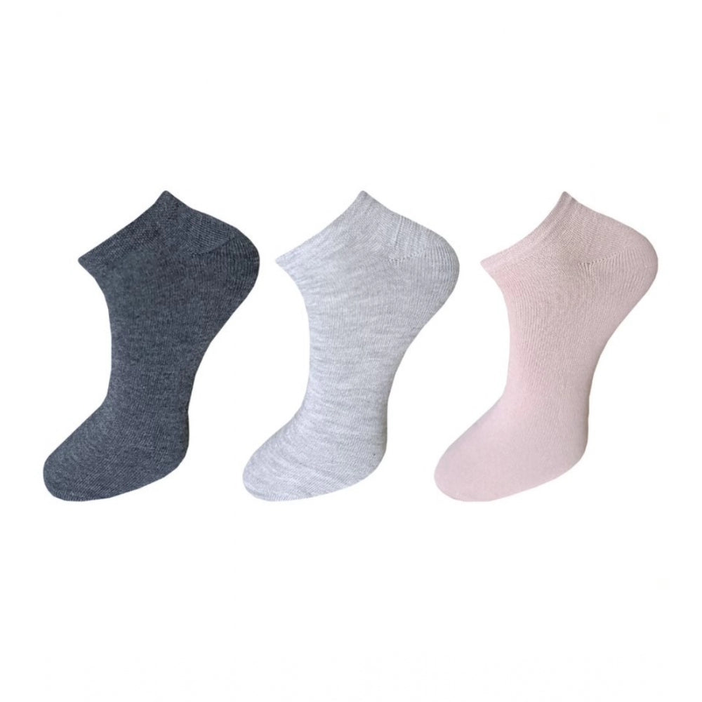 3_Pair Set Unisex Casual Cotton Solid Ankle Length Socks · 1150