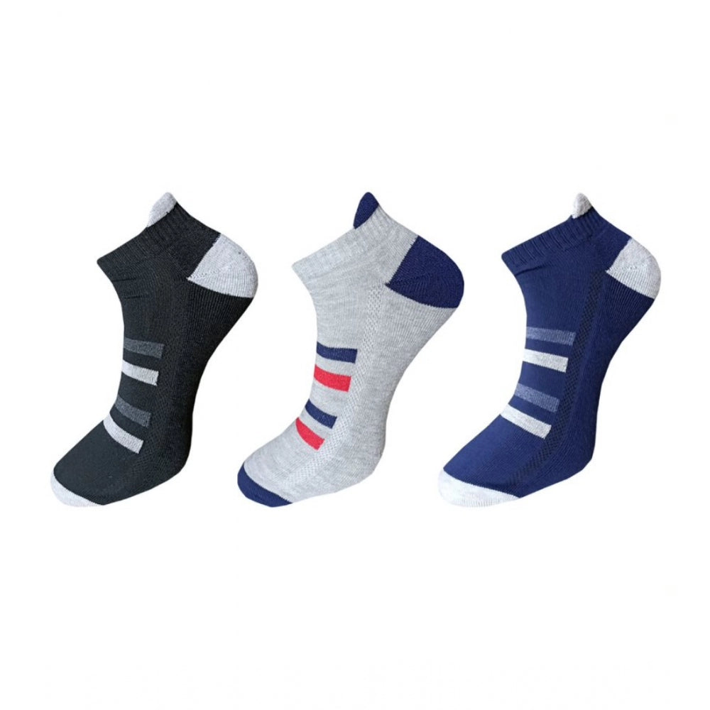 3_Pair Set Unisex Casual Cotton Printed Ankle Length Socks · 1117