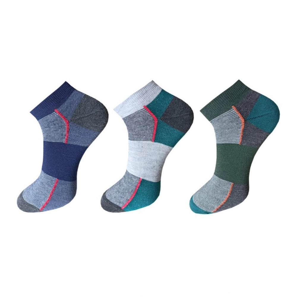 3_Pair Set Unisex Casual Cotton Striped Ankle Length Socks · 1166