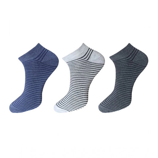 3_Pair Set Unisex Casual Cotton Striped Ankle Length Socks · 1156